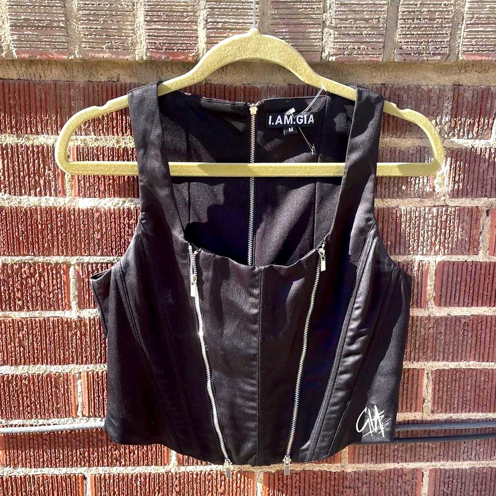 I.AM.GIA corset top with zippers